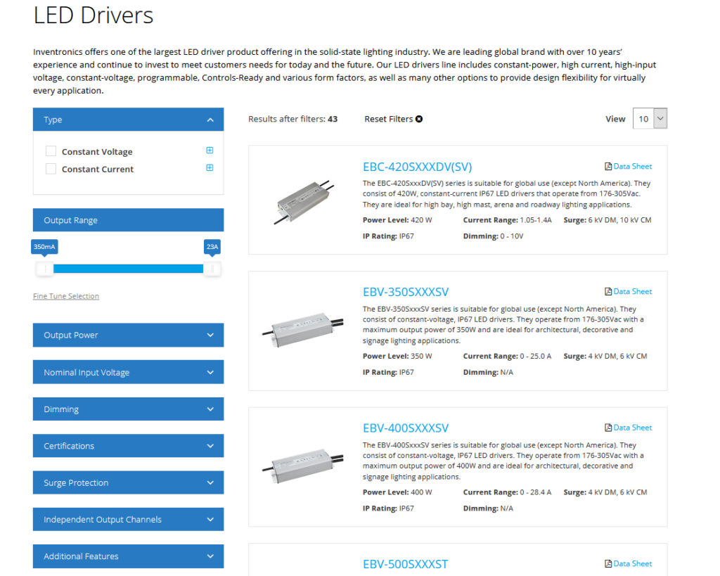 Inventronics site Features Driver Selection Tool Bill Brown Sales